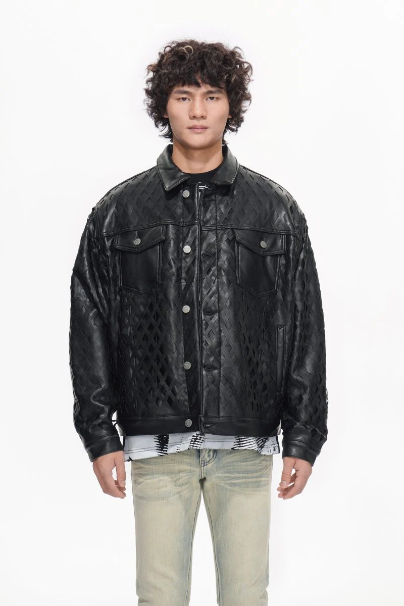 Aggar Vegan Leather Jacket Black - Image 7