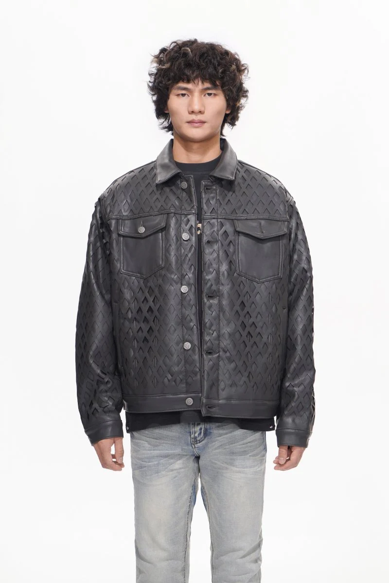 Aggar Vegan Leather Jacket Grey - Image 2