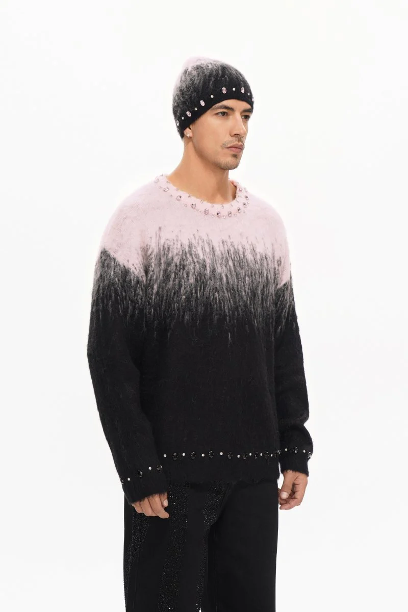 Arranged Black Mohair Crewneck - Image 3