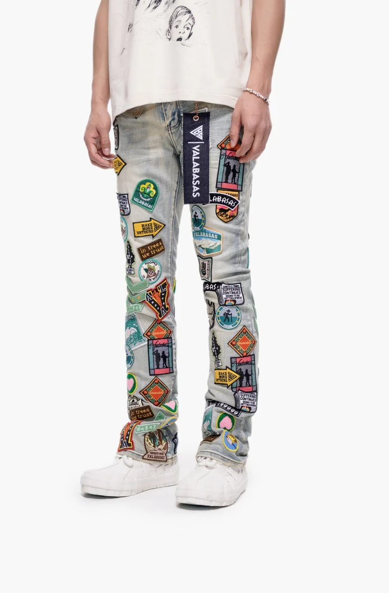 Axis Stacked Light Blue Jeans - Image 7