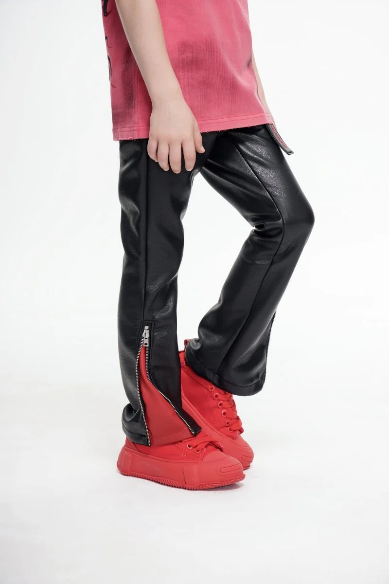 Kids Cerniera Stacked Black/Red Denim
