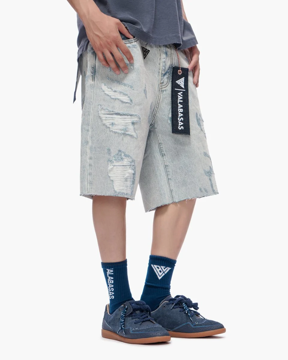 Compass Shorts Light Blue Wash - Image 5