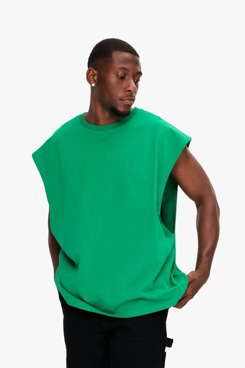 Essential Sleeveless Tee Green - Image 5