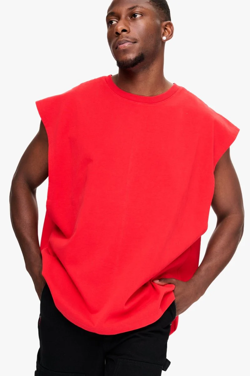 Essential Sleeveless Tee Red - Image 5