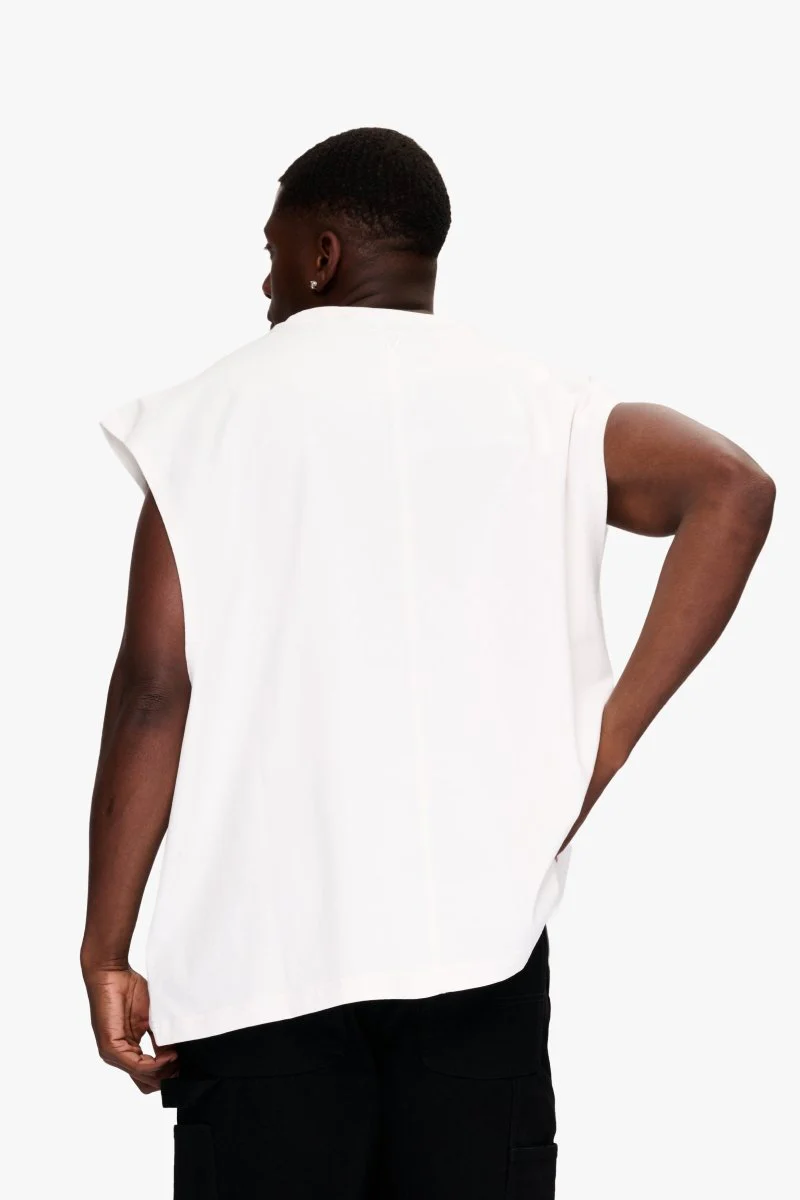 Essential Sleeveless Tee White - Image 6