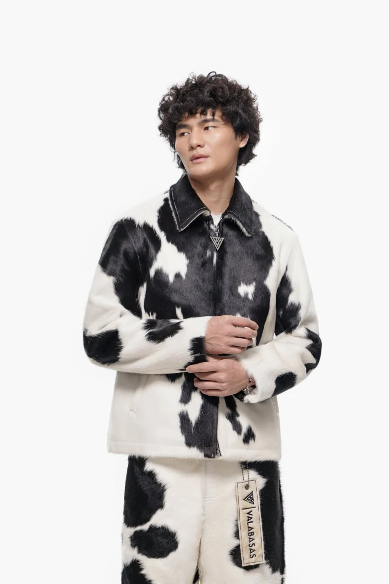 Étalon 100% Cowhide Jacket – Black & White - Image 7