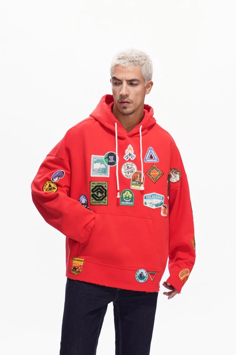 Haze Washed Red Hoodie