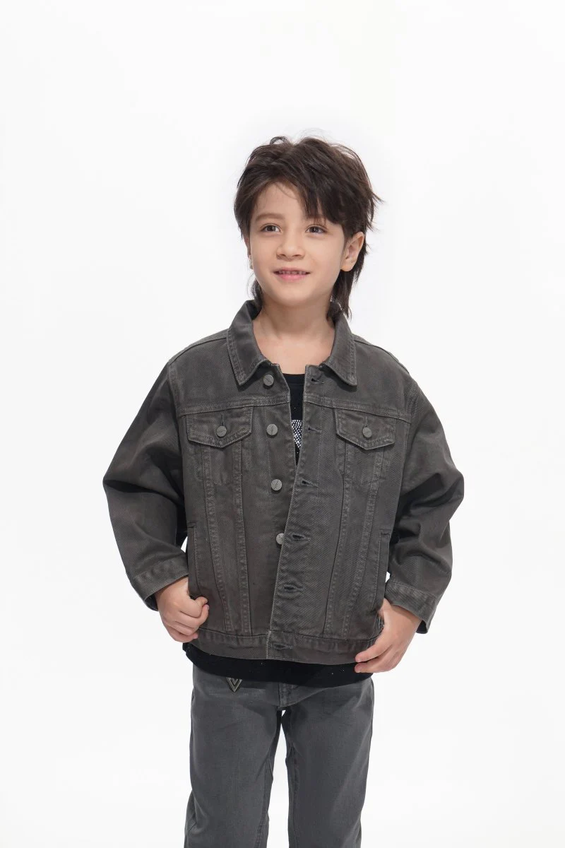Hideout Kids Grey Waxed Jacket - Image 3