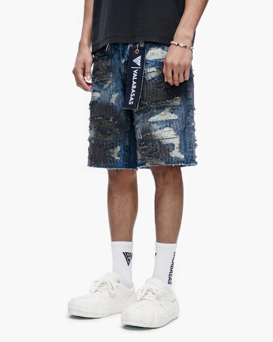 Incise Shorts Dark Blue - Image 6