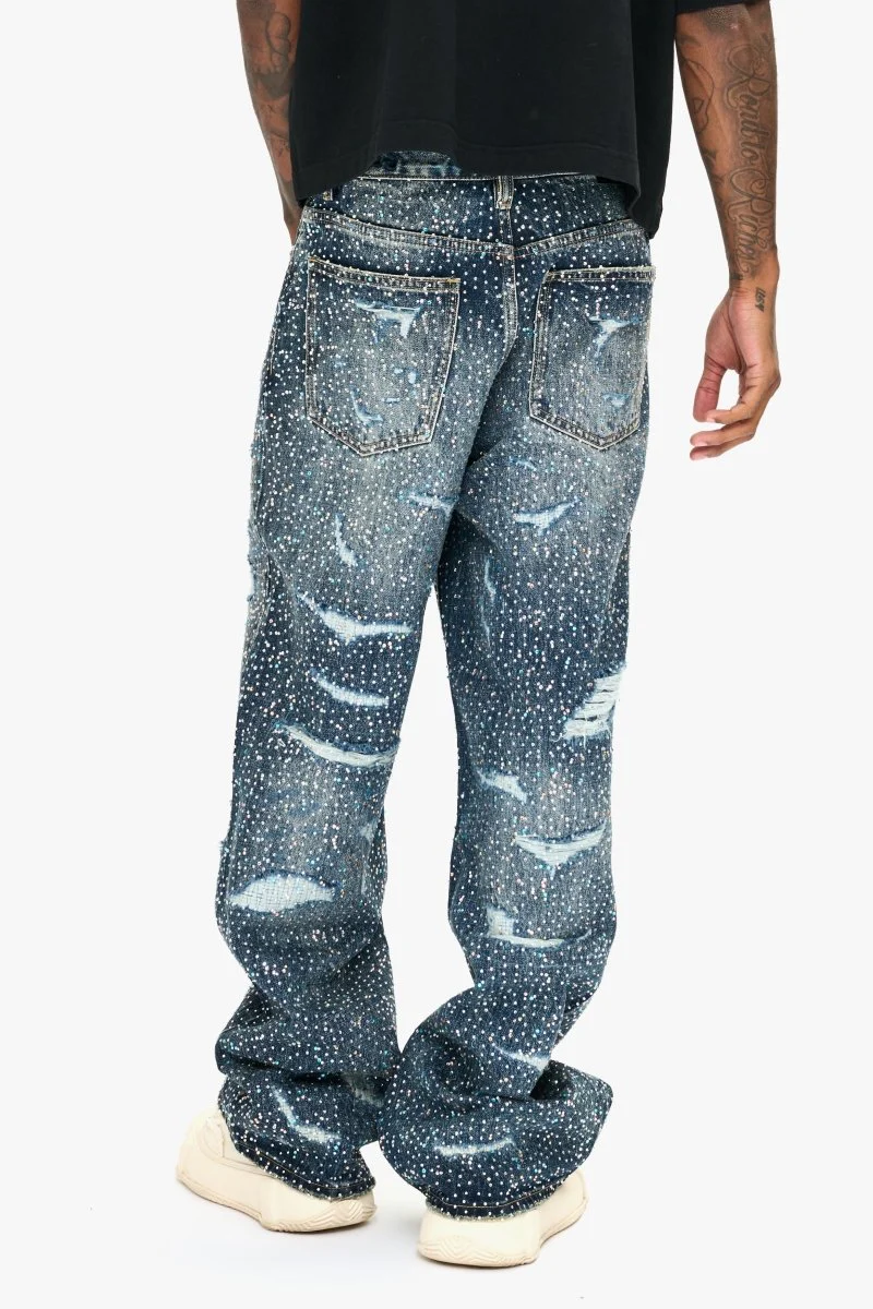 Jelato Blue Silver Baggy Jean - Image 6