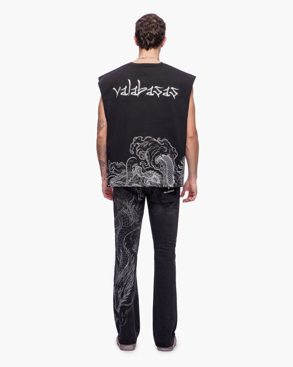 Kaito Cut-Off Tee Black - Image 10