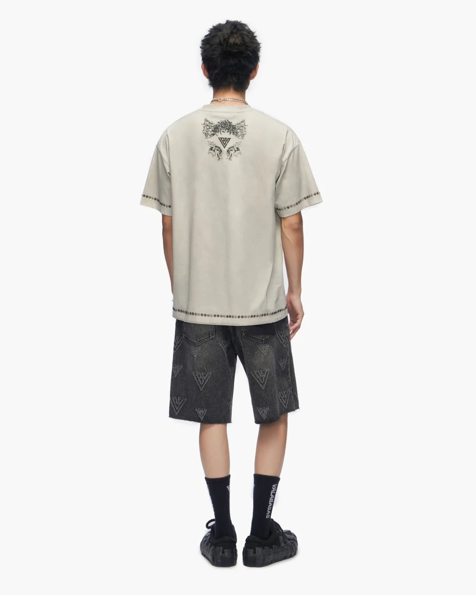 Mr. Engraved Shorts Grey Wash - Image 10