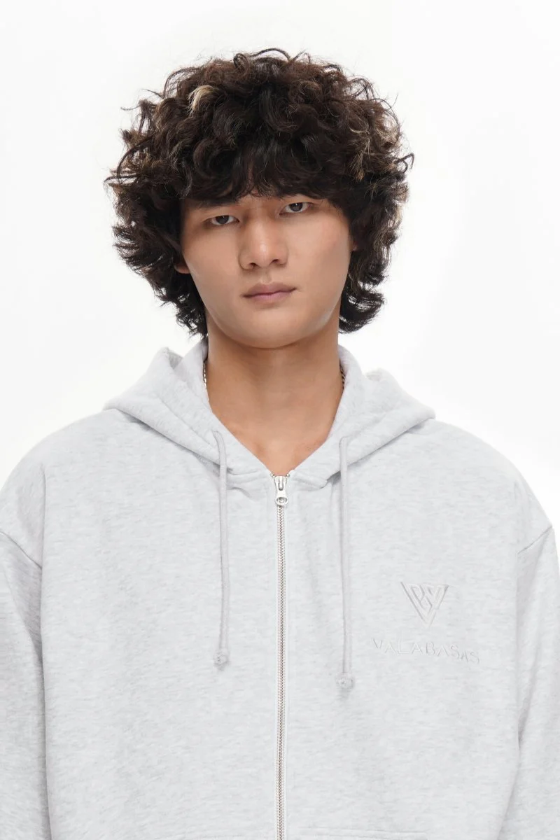 Mr. Fleece Zip Up Light Grey - Image 3