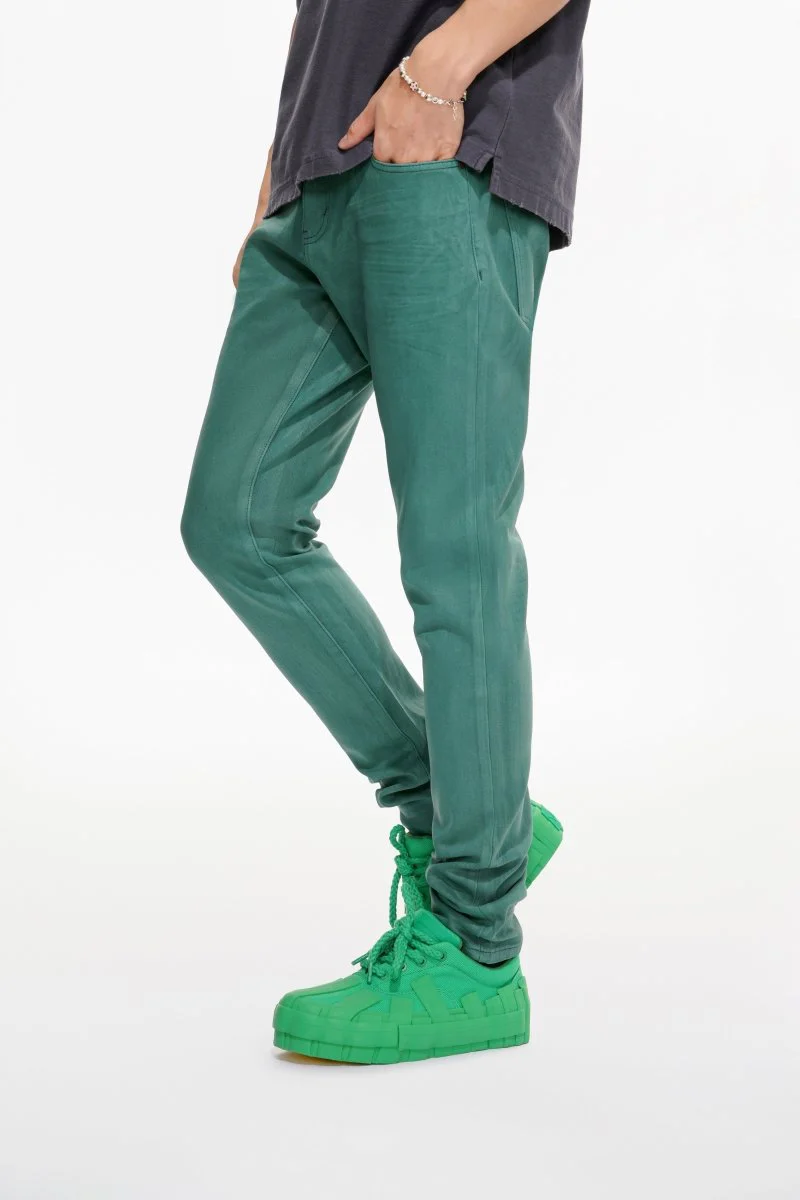 Mr.Slim Green Waxed Skinny Jean - Image 2