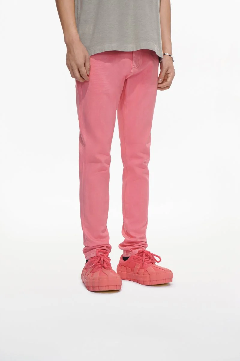 Mr.Slim Light Coral Waxed Skinny Jean - Image 6