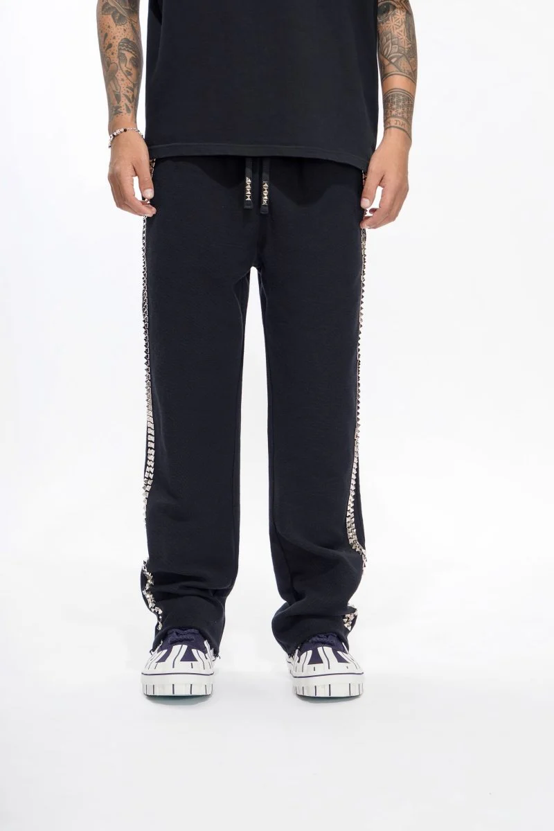 Saturn Black Straight Fleece Pants - Image 2