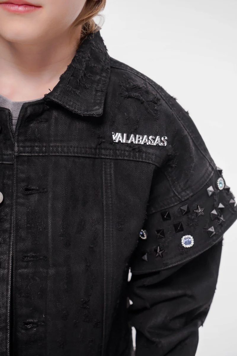 Scavenge Black Waxed Jacket Kids - Image 2