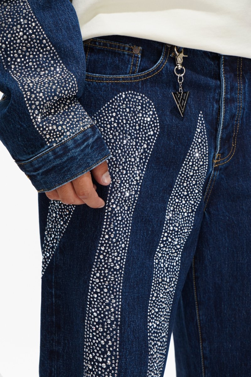 Scripted Denim Blue Baggy - Image 2