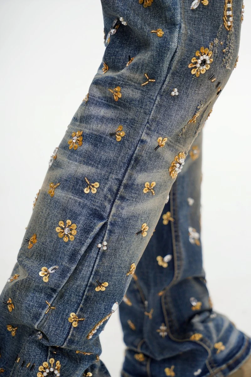 Shea Dark Vintage Blue Stacked Jeans - Image 10