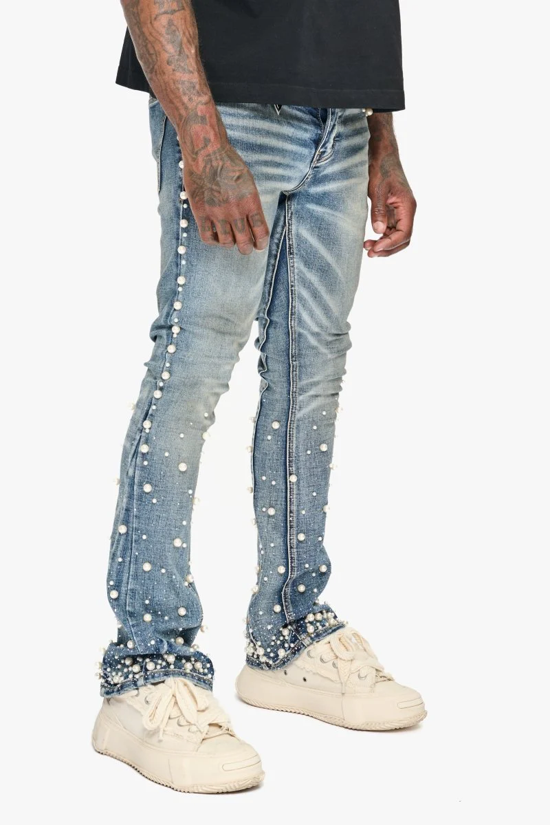 Sheam Dirty Wash Stacked Jean - Image 4