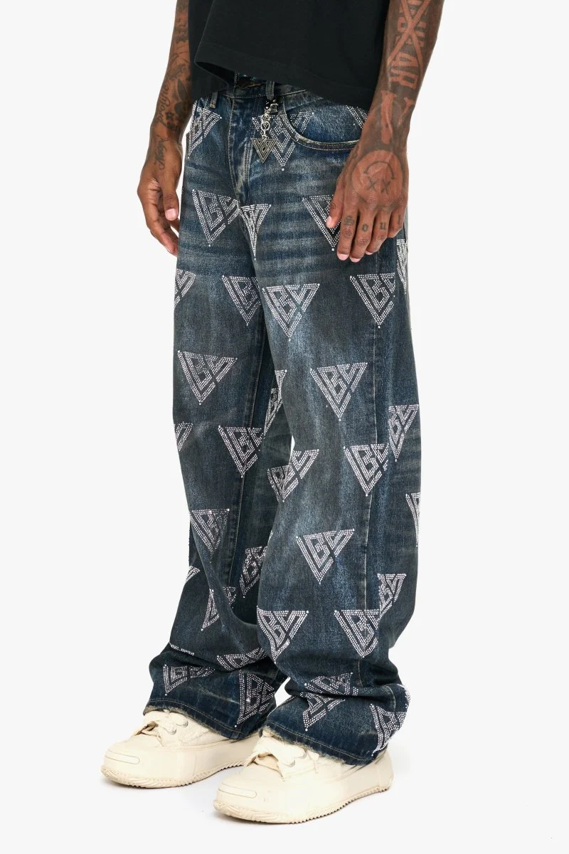 Showing Dark Blue Baggy Jean - Image 2