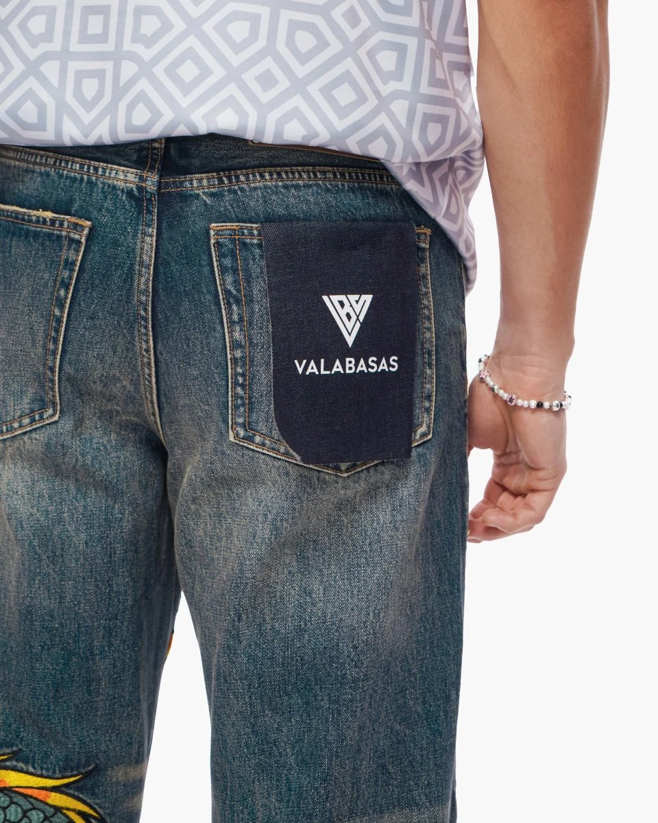 Sky Serpent Straight Leg Denim Vintage Wash - Image 3