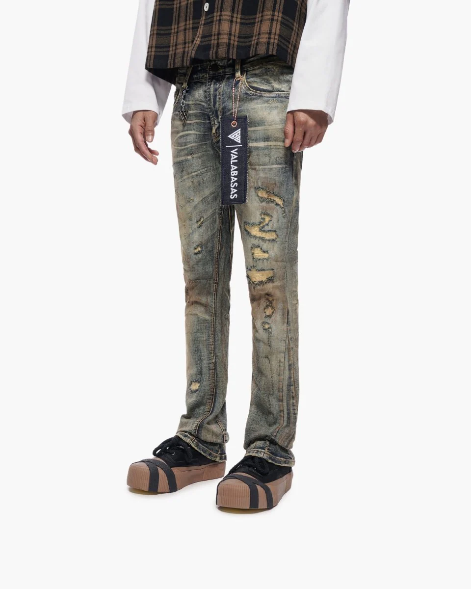 Static Stacked Vintage Wash Jeans - Image 8