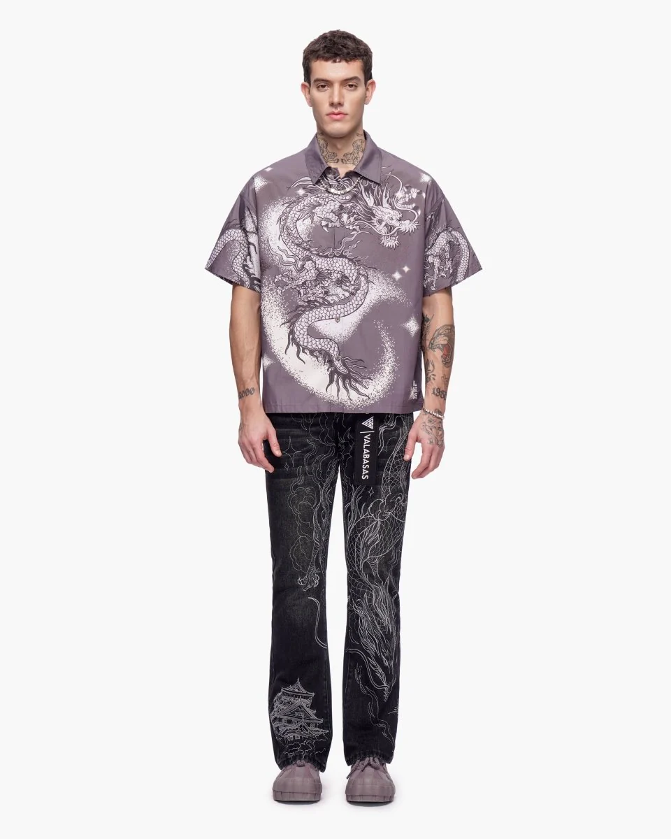 Stone Serpent Stacked Denim Vintage Black - Image 9