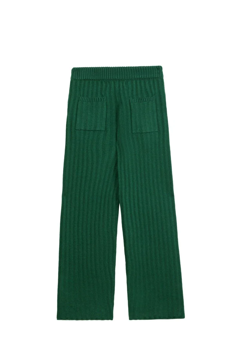Tacto Knit Pants – Green (Cashmere Blend) - Image 3