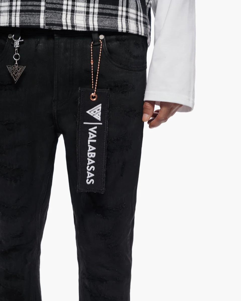 Trance Stacked Black Waxed Jeans - Image 2