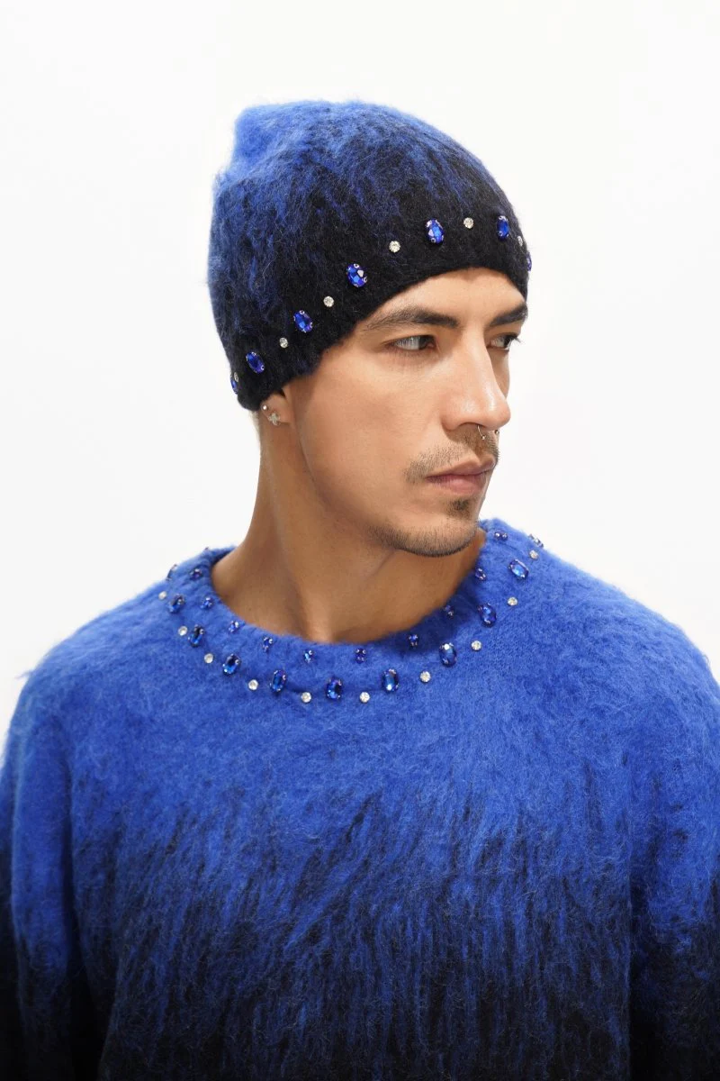 Triage Mohair Blue Beanie - Image 5
