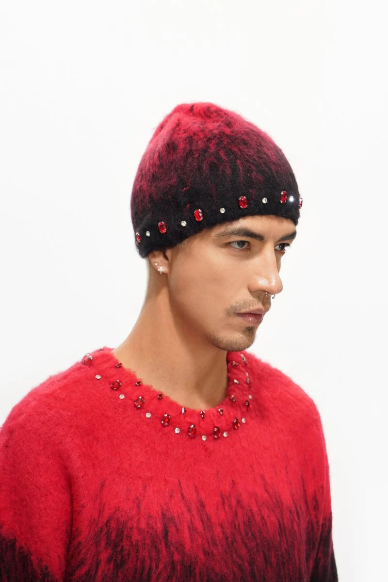 Triage Mohair Red Beanie - Image 5