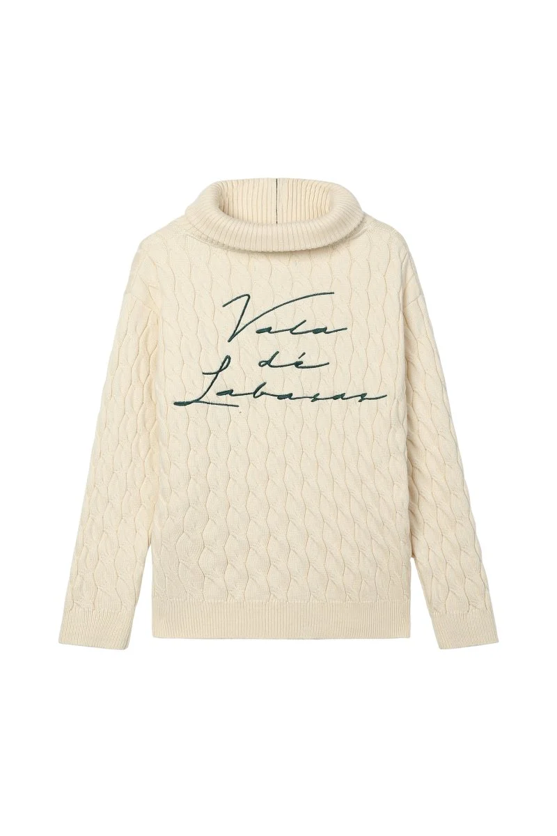 Domus Cable Knit Jacket – Wheat (Cashmere Blend)