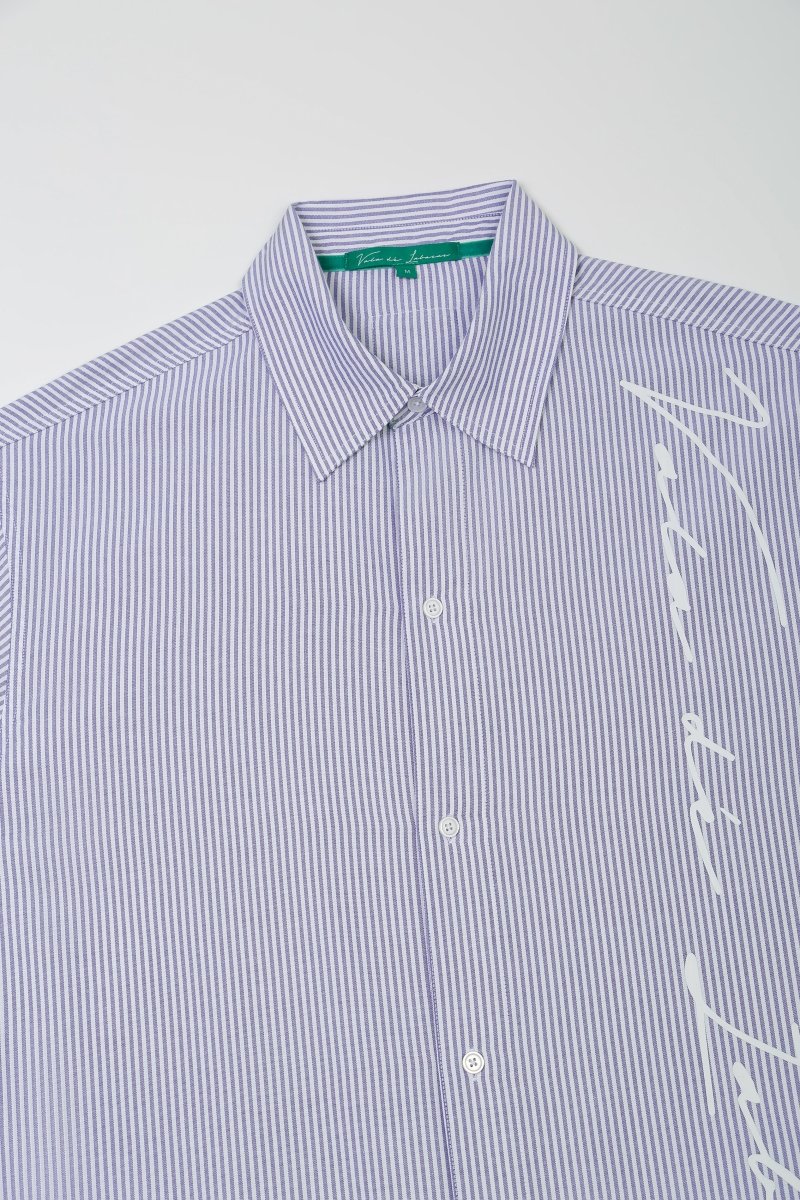 Rive Striped Button Down – Blue / White (Cotton Blend) - Image 4