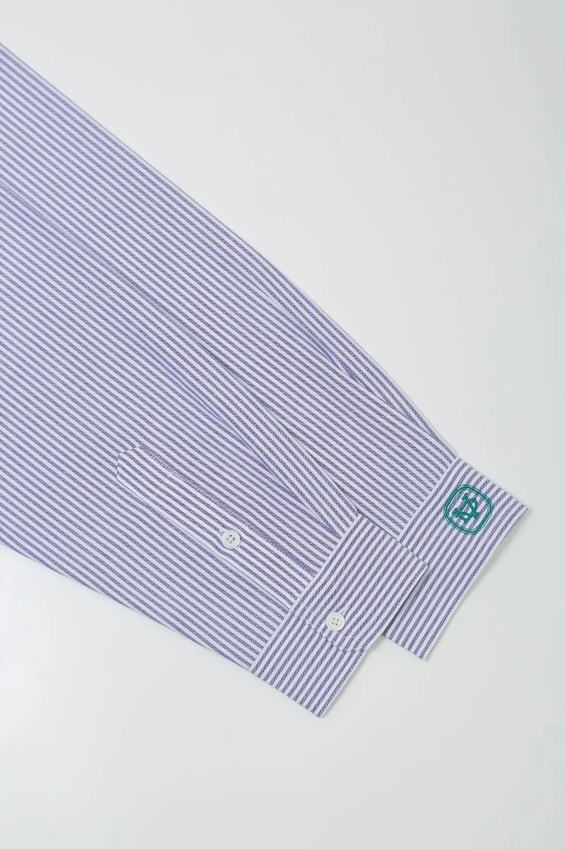 Rive Striped Button Down – Blue / White (Cotton Blend) - Image 5