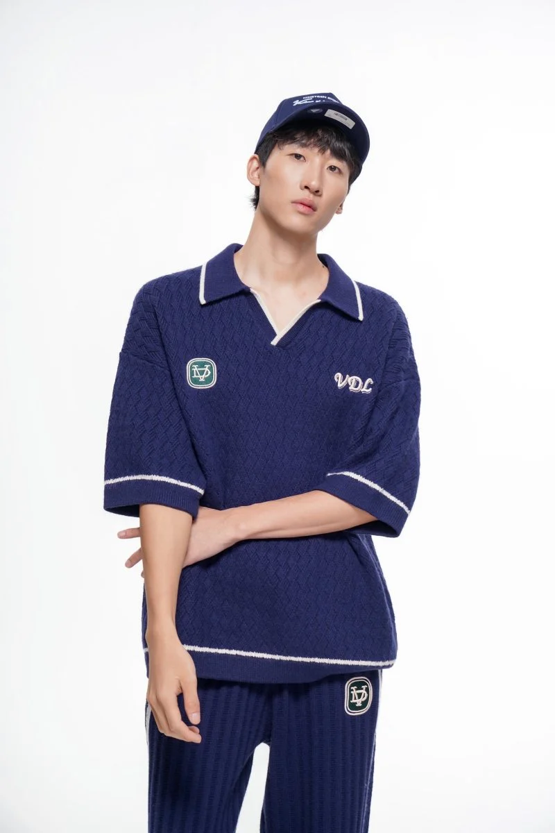 Solis Knit Polo – Blue (Cashmere Blend) - Image 11
