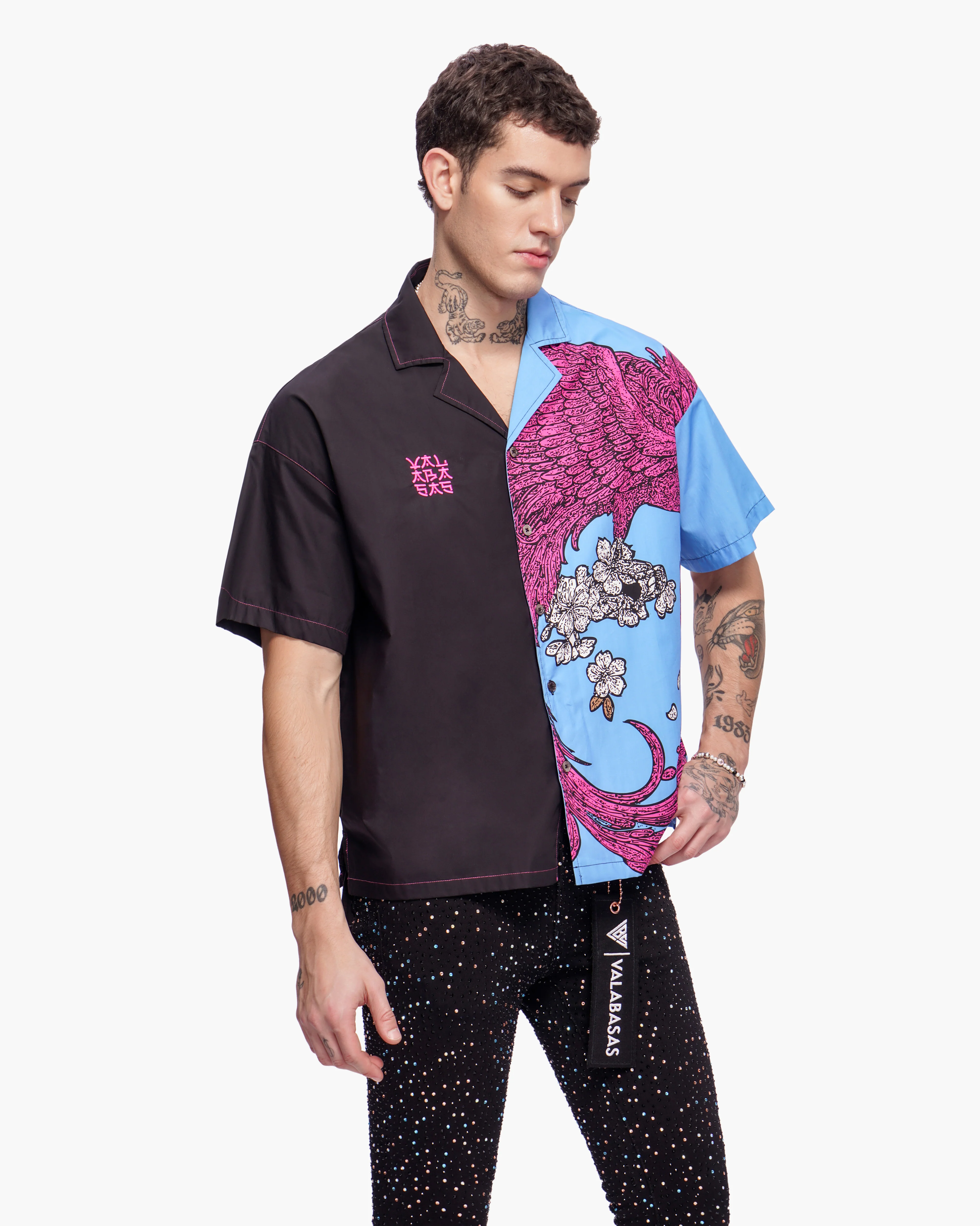 Velkai Button Down Black Blue Pink - Image 7