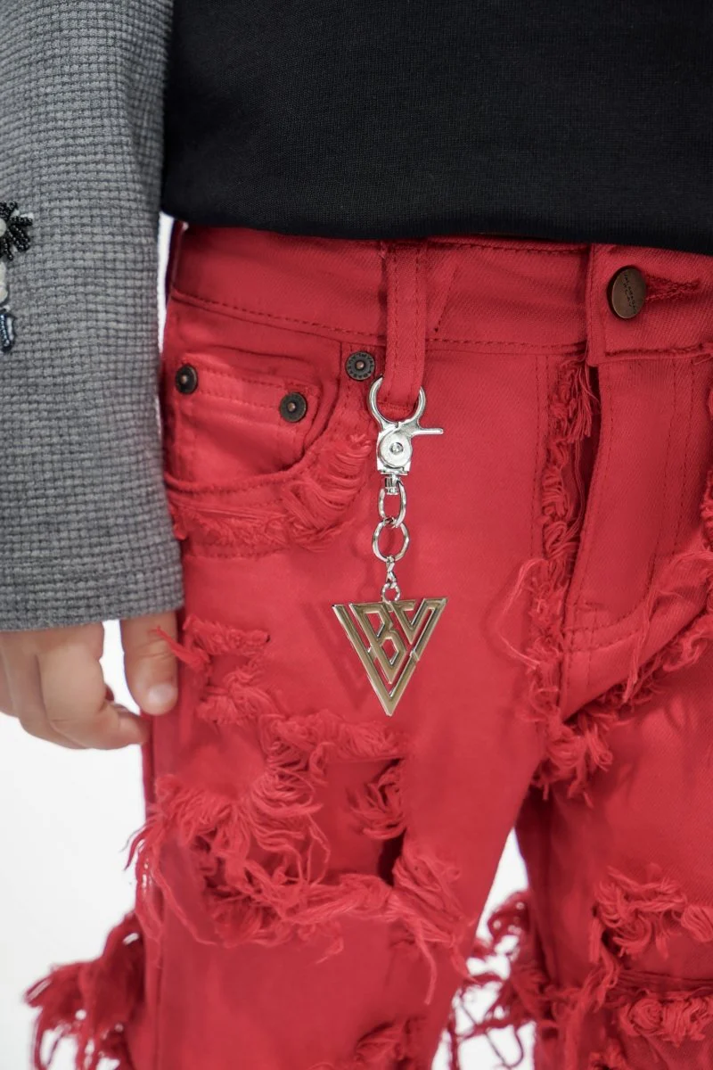Kids Ravel Red Stacked Jean - Image 2